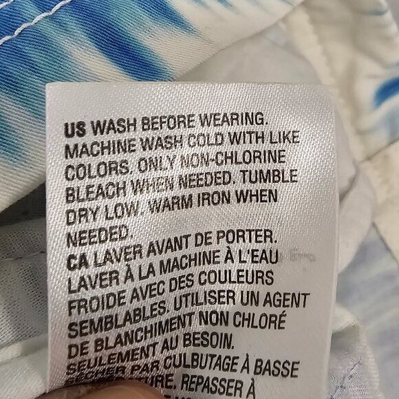 Style & Co Blue White Grungy Striped Utility Jacket Beach M - Picture 14 of 15